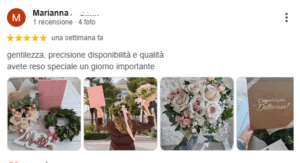 Recensione Google 5 stelle per DV Flowers Corato: qualitĂ e precisione nelle corone d'alloro per laurea.
