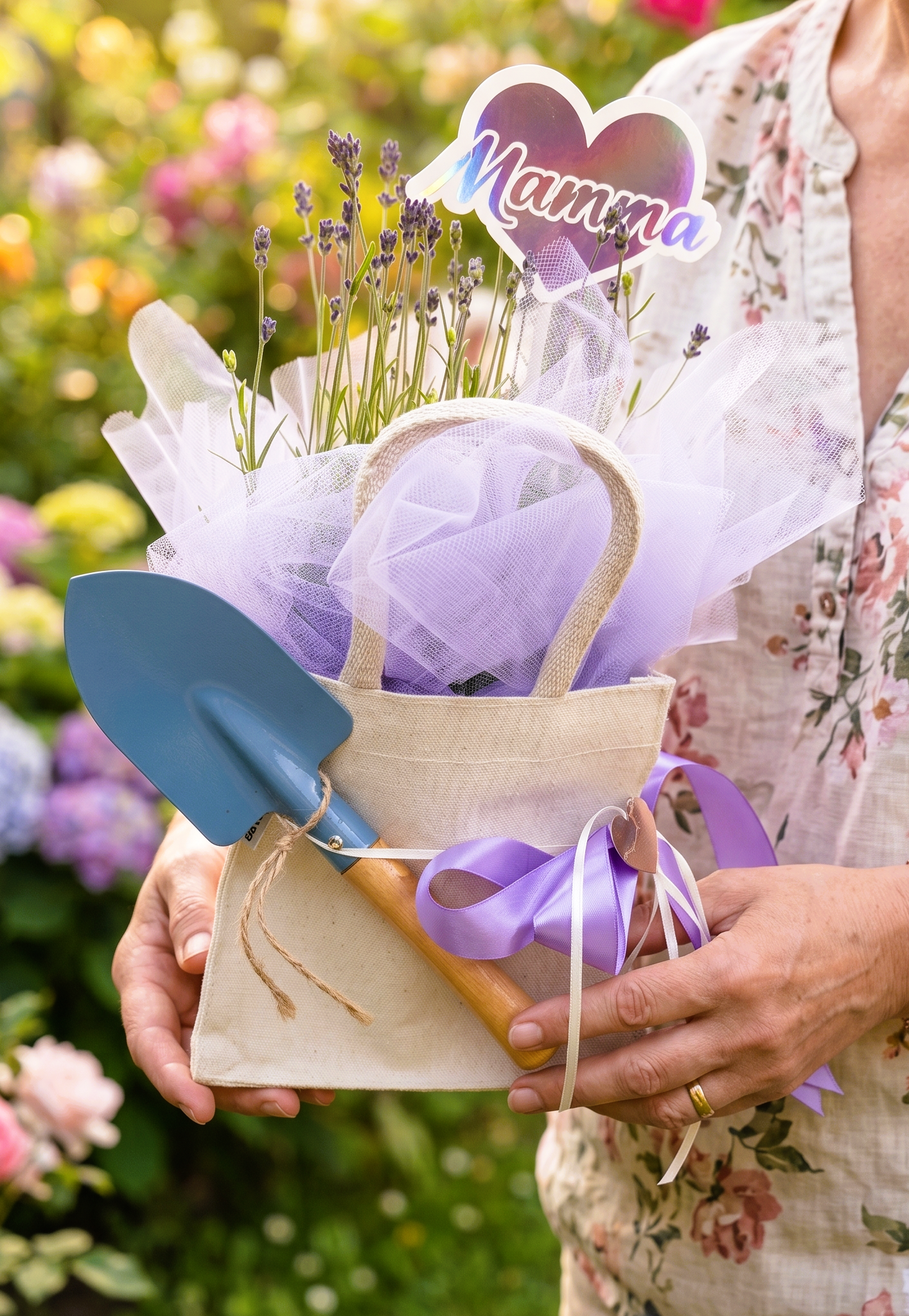 La nostra "Nuvola di Lavanda" artigianale: il regalo perfetto per la Festa della Mamma a Corato Nuvola di Lavanda con cuore olografico Mamma fatto a mano - Regalo Festa della Mamma Corato